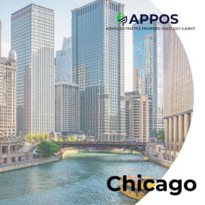 A photo of the Chicago skyline with the APPOS logo across the top
