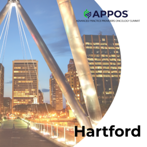 A photo of the Hartford skyline with the APPOS logo across the top