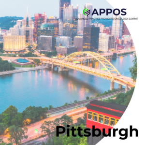 A photo of the Pittsburgh skyline with the APPOS logo across the top