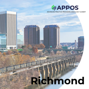 A photo of the Richmond skyline with the APPOS logo across the top