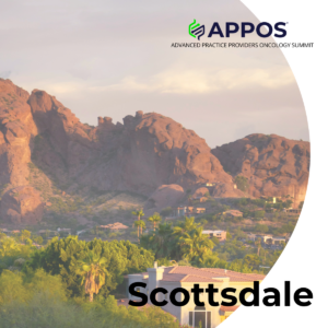 A photo of the Scottsdale skyline with the APPOS logo across the top