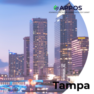 A photo of the Tampa skyline with the APPOS logo across the top