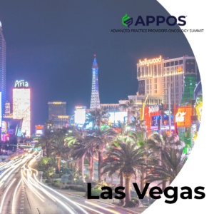 A photo of the Vegas skyline with the APPOS logo across the top